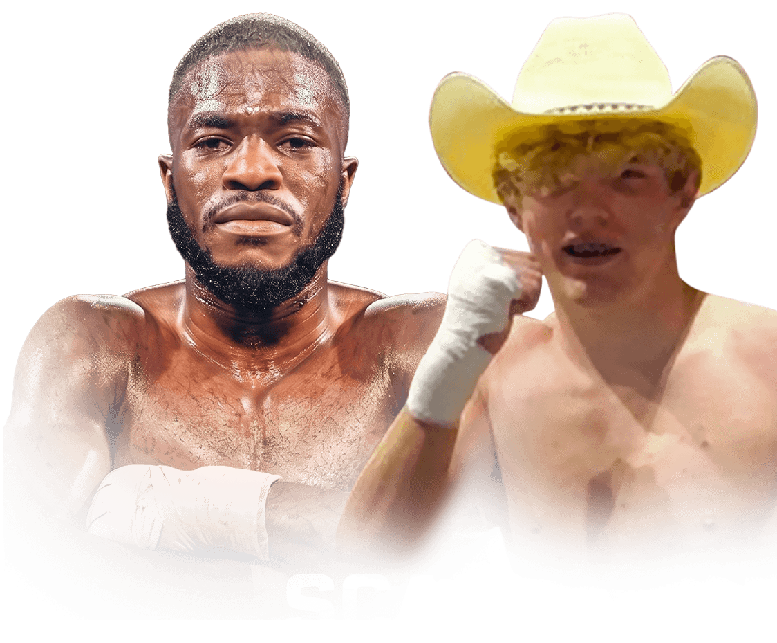 2 fighters showing their hands up in the air